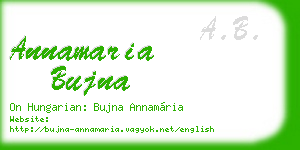 annamaria bujna business card