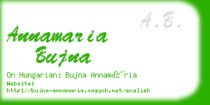 annamaria bujna business card